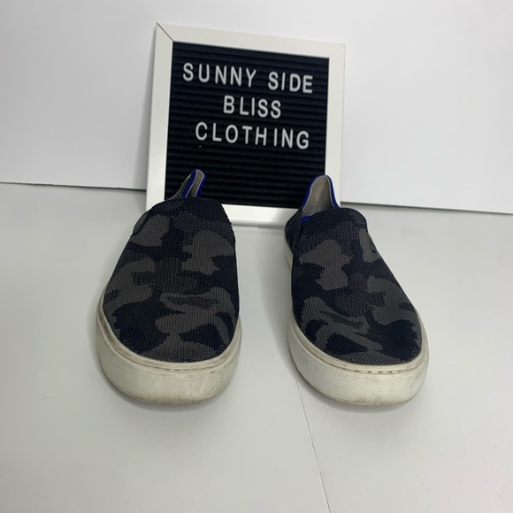 Rothy’s Gray Multi Colored Camo Athletic Slip On Platform Shoes Size 7.5 - Picture 4 of 10